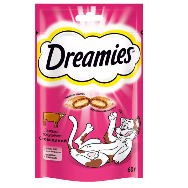 Лакомство ДРИМЕС Для кошек с говядиной 60гр